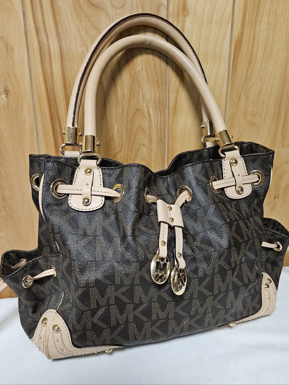 Vintage Michael Kors Signature Drawstring Bag Vintage Satchel
